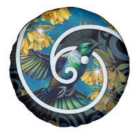 New Zealand Tui Bird Spare Tire Cover Maori Koru With Kowhai Flowers LT05 - Polynesian Pride
