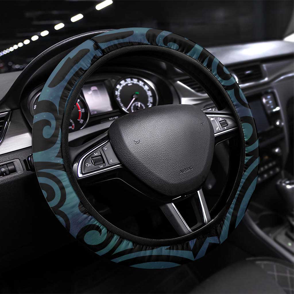New Zealand Tui Bird Steering Wheel Cover Maori Koru With Kowhai Flowers