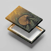 New Zealand Kiwi Bird Canvas Wall Art Silver Fern Mix Maori Pattern