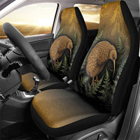 New Zealand Kiwi Bird Car Seat Cover Silver Fern Mix Maori Pattern