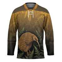New Zealand Kiwi Bird Hockey Jersey Silver Fern Mix Maori Pattern
