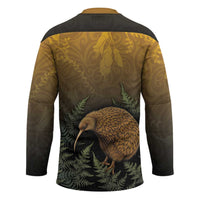 New Zealand Kiwi Bird Hockey Jersey Silver Fern Mix Maori Pattern