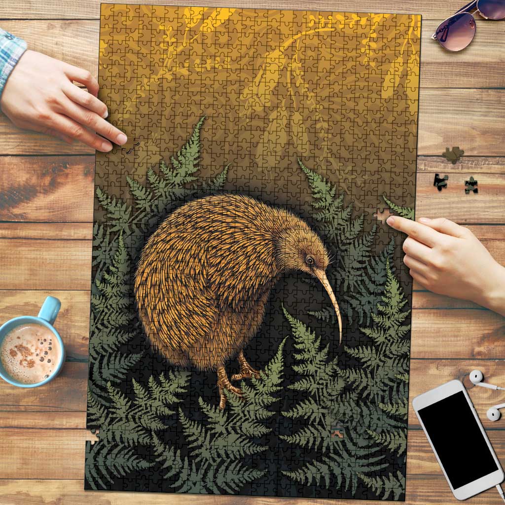 New Zealand Kiwi Bird Puzzle Silver Fern Mix Maori Pattern