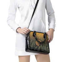 New Zealand Kiwi Bird Shoulder Handbag Silver Fern Mix Maori Pattern