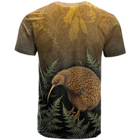 New Zealand Kiwi Bird T Shirt Silver Fern Mix Maori Pattern