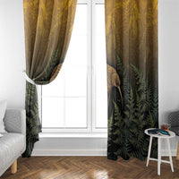 New Zealand Kiwi Bird Window Curtain Silver Fern Mix Maori Pattern
