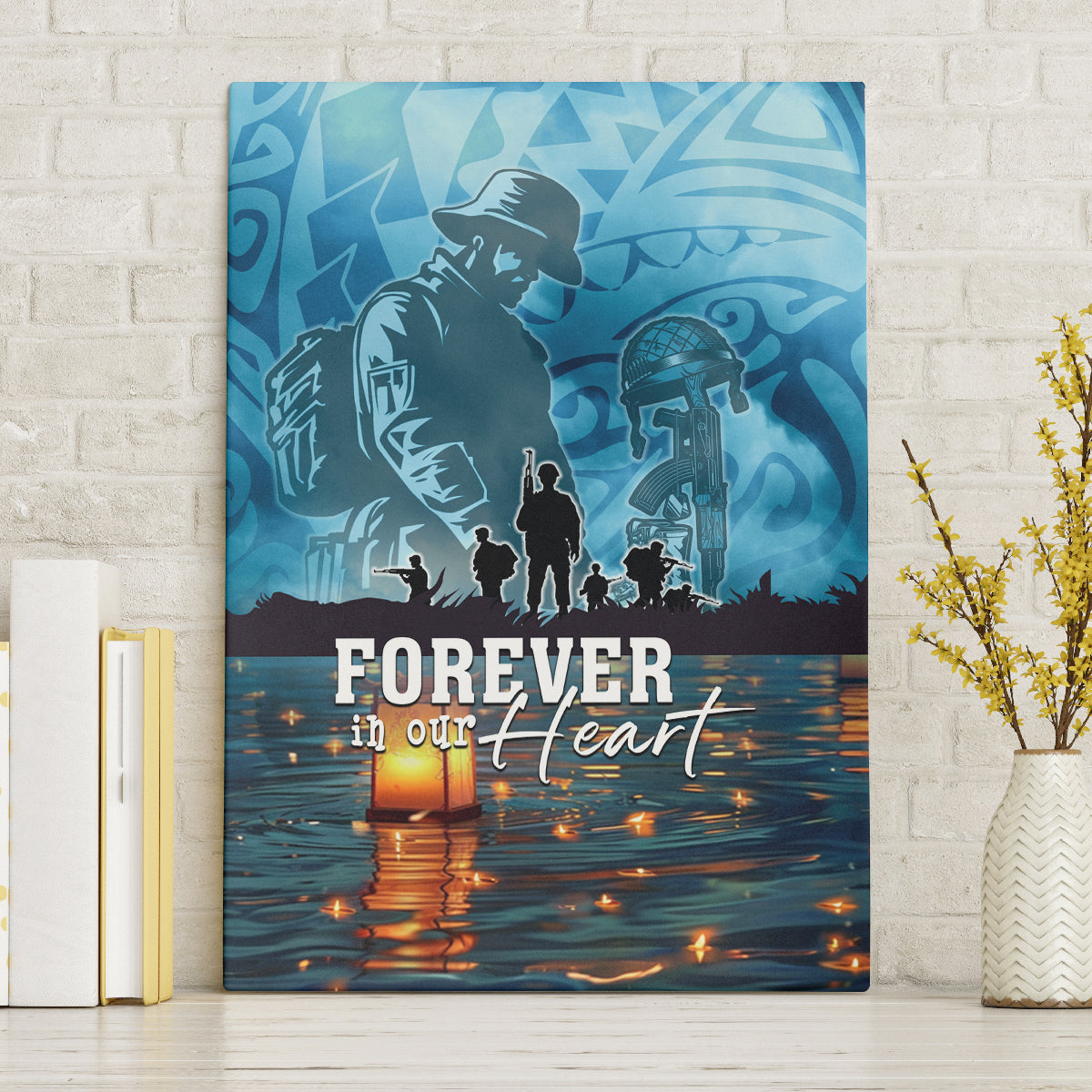 Hawaii Memorial Day Lantern Floating Canvas Wall Art Always In Our Hearts