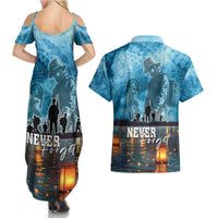 Hawaii Memorial Day Lantern Floating Couples Matching Summer Maxi Dress and Hawaiian Shirt Always In Our Hearts
