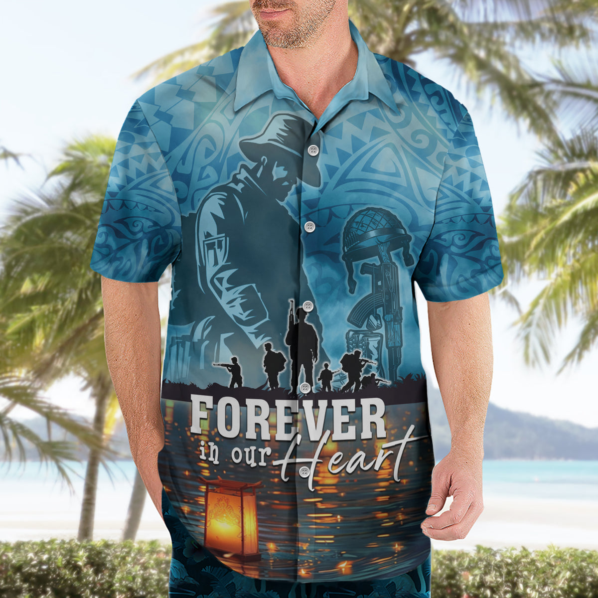 Hawaii Memorial Day Lantern Floating Hawaiian Shirt Always In Our Hearts