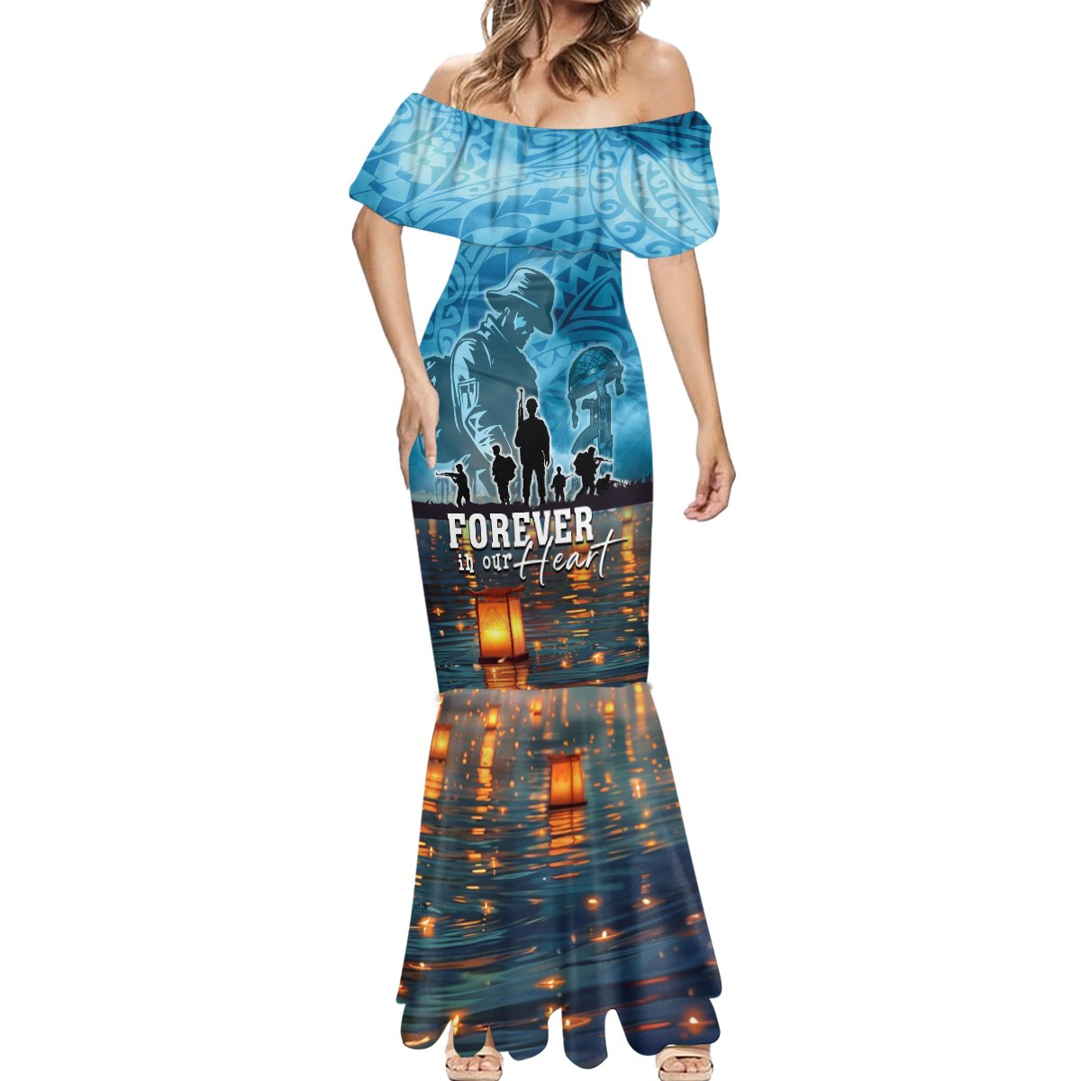 Hawaii Memorial Day Lantern Floating Mermaid Dress Always In Our Hearts