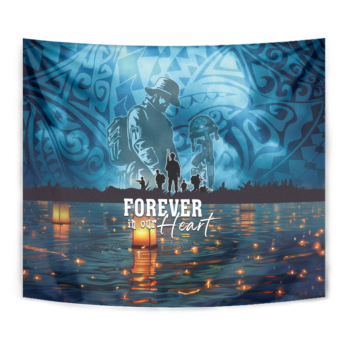 Hawaii Memorial Day Lantern Floating Tapestry Always In Our Hearts