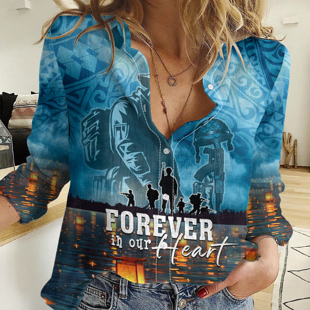 Hawaii Memorial Day Lantern Floating Women Casual Shirt Always In Our Hearts