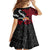 Tahiti Heiva Festival Family Matching Off The Shoulder Long Sleeve Dress and Hawaiian Shirt Floral Pattern With Coat Of Arms