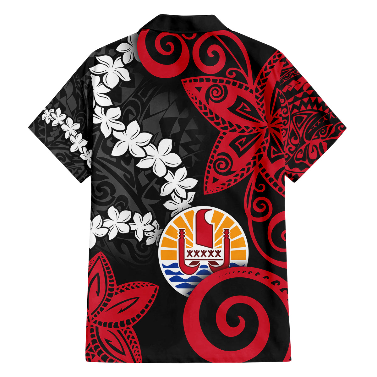 Tahiti Heiva Festival Family Matching Off Shoulder Maxi Dress and Hawaiian Shirt Floral Pattern With Coat Of Arms LT05 - Polynesian Pride