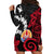 Tahiti Heiva Festival Hoodie Dress Floral Pattern With Coat Of Arms