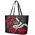 Tahiti Heiva Festival Leather Tote Bag Floral Pattern With Coat Of Arms