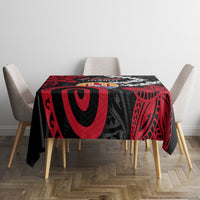 Tahiti Heiva Festival Tablecloth Floral Pattern With Coat Of Arms