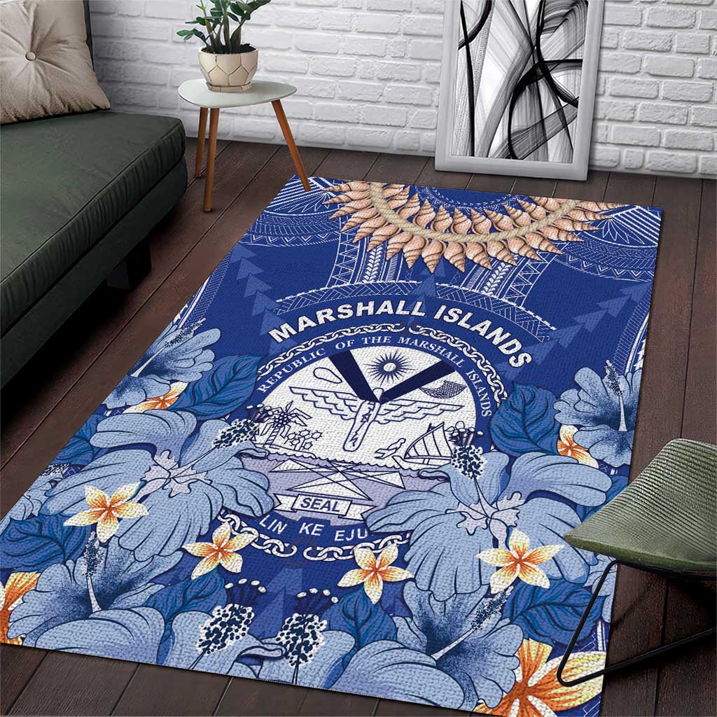 Marshall Islands Jemenei Day Area Rug Polynesian Tribal Tattoo Seashell Necklace