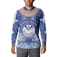 Marshall Islands Jemenei Day Button Sweatshirt Polynesian Tribal Tattoo Seashell Necklace