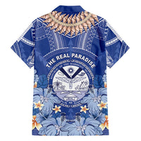Marshall Islands Jemenei Day Family Matching Puletasi and Hawaiian Shirt Polynesian Tribal Tattoo Seashell Necklace