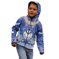 Marshall Islands Jemenei Day Kid Hoodie Polynesian Tribal Tattoo Seashell Necklace
