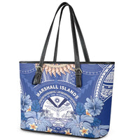 Marshall Islands Jemenei Day Leather Tote Bag Polynesian Tribal Tattoo Seashell Necklace LT05 - Polynesian Pride