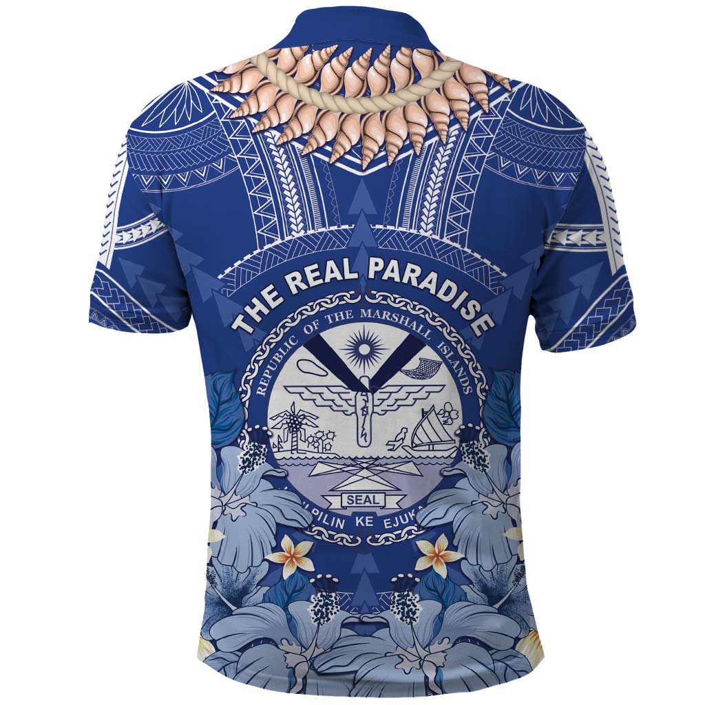 Marshall Islands Jemenei Day Polo Shirt Polynesian Tribal Tattoo Seashell Necklace