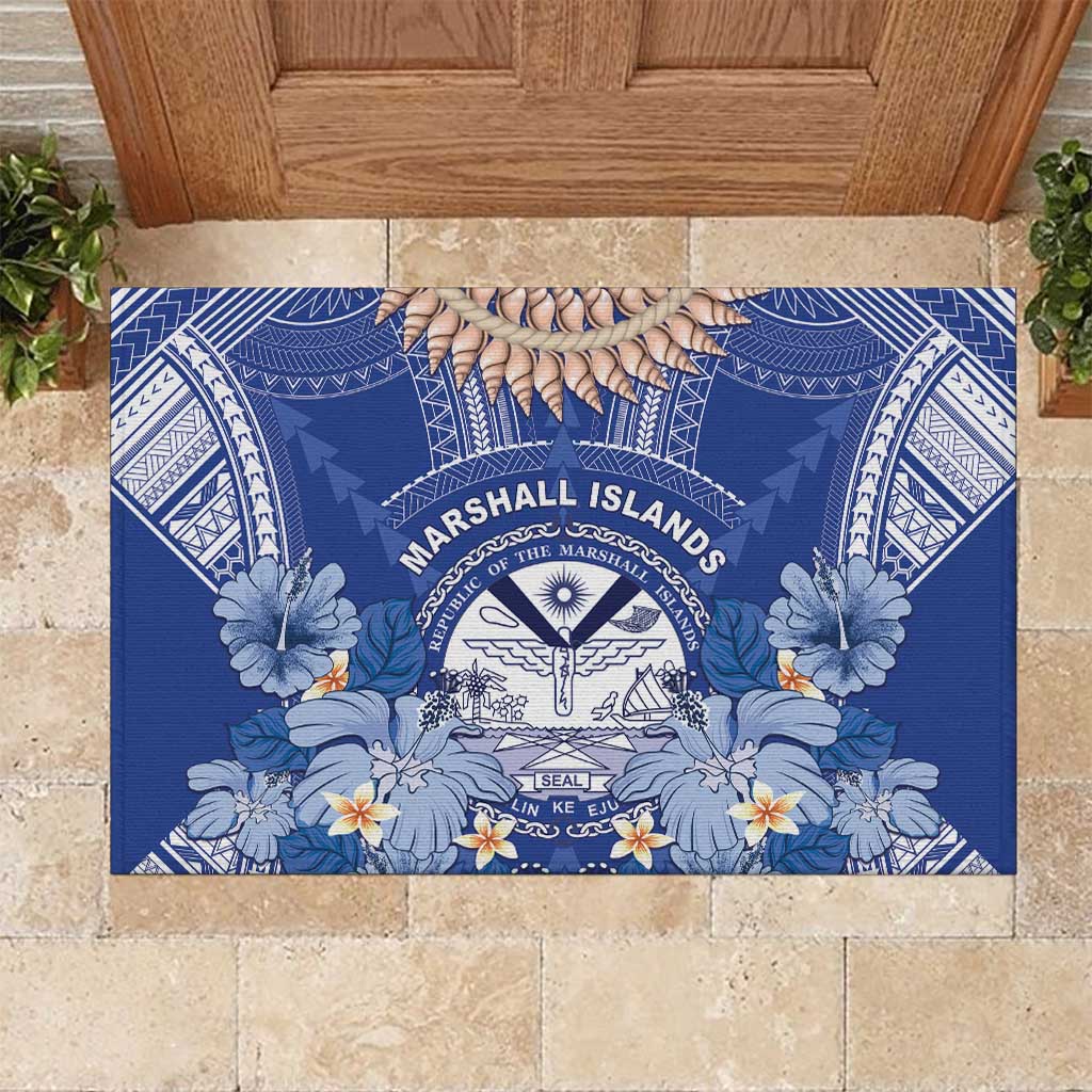 Marshall Islands Jemenei Day Rubber Doormat Polynesian Tribal Tattoo Seashell Necklace