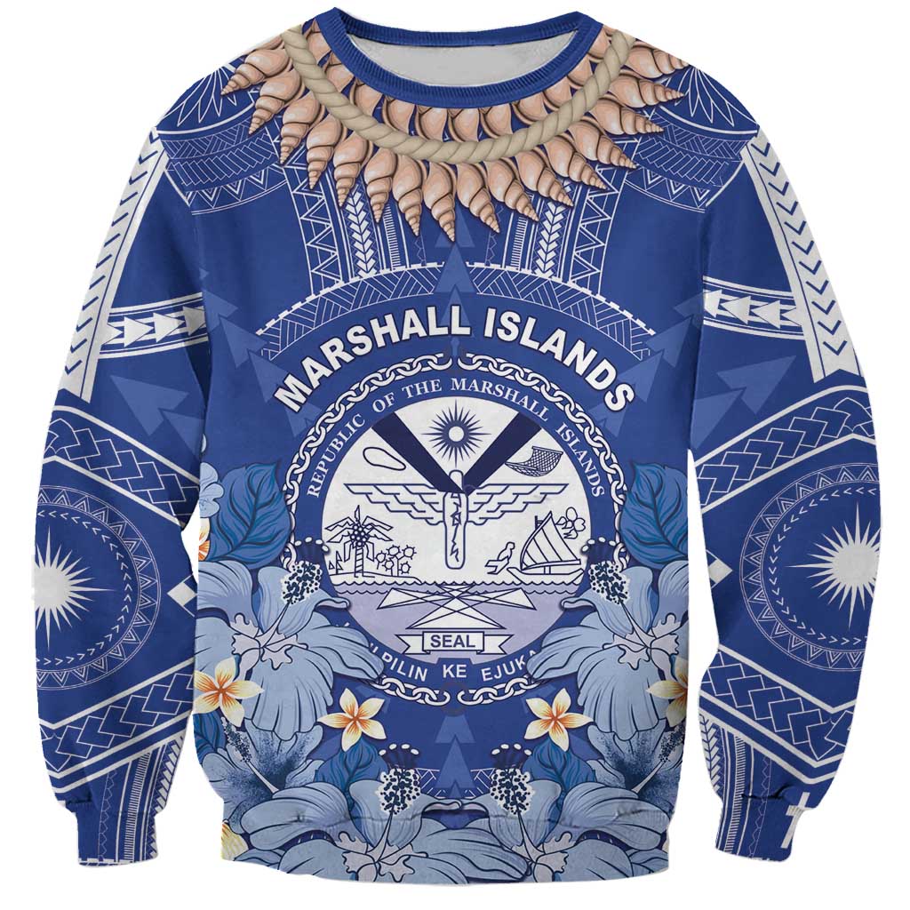 Marshall Islands Jemenei Day Sweatshirt Polynesian Tribal Tattoo Seashell Necklace