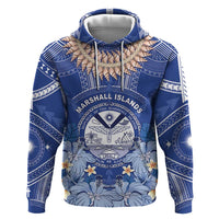 Marshall Islands Jemenei Day Zip Hoodie Polynesian Tribal Tattoo Seashell Necklace LT05 Pullover Hoodie Blue - Polynesian Pride