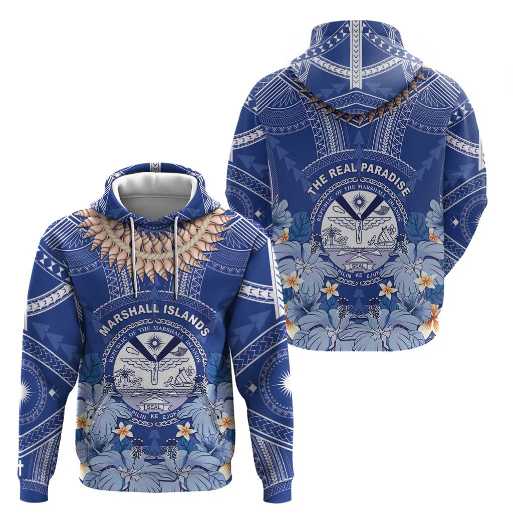 Marshall Islands Jemenei Day Zip Hoodie Polynesian Tribal Tattoo Seashell Necklace LT05 - Polynesian Pride