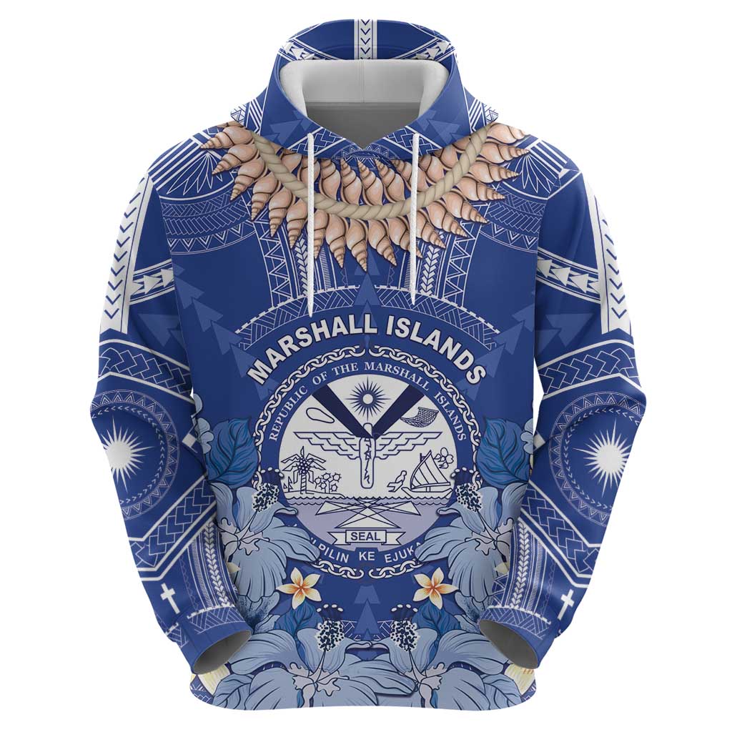 Marshall Islands Jemenei Day Zip Hoodie Polynesian Tribal Tattoo Seashell Necklace LT05 - Polynesian Pride