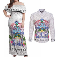 Guam Chamorro Liberation Day Couples Matching Off Shoulder Maxi Dress and Long Sleeve Button Shirt 81st Anniversary LT05