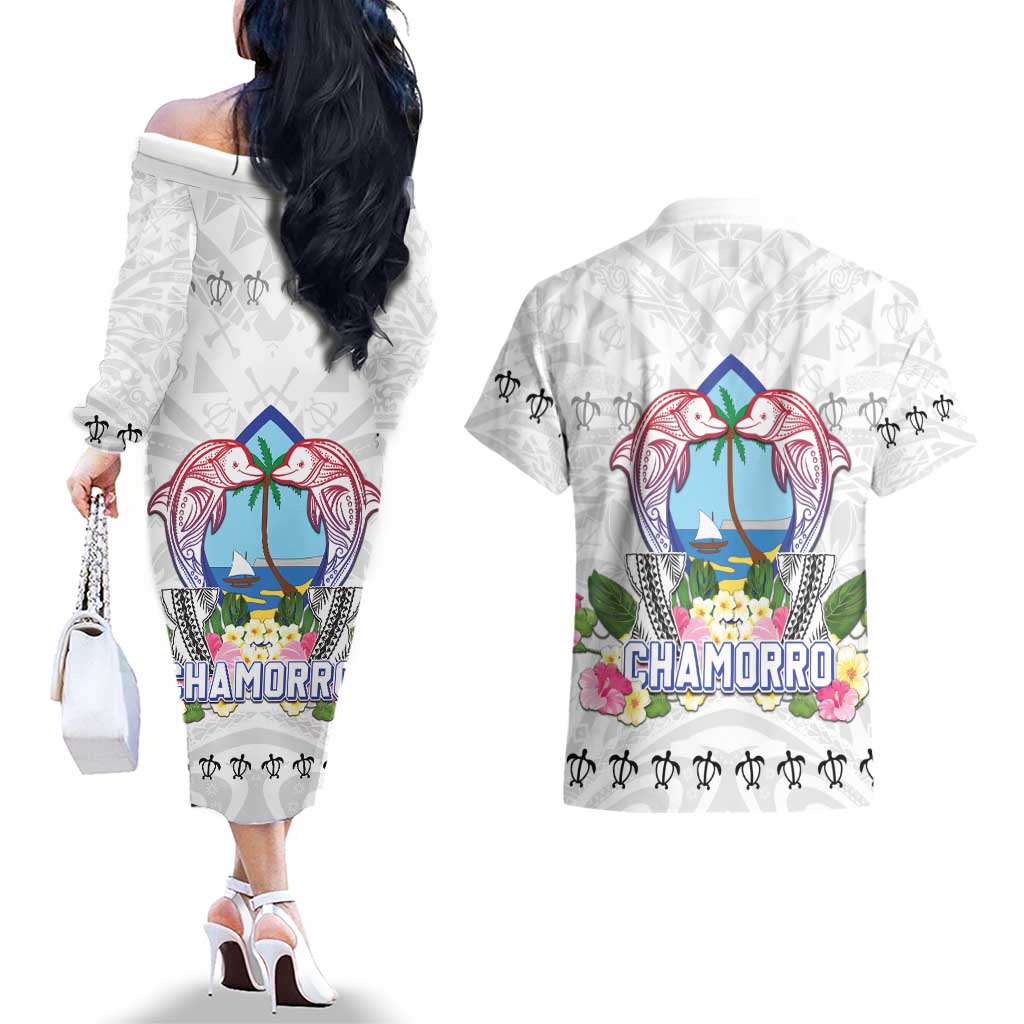 Guam Chamorro Liberation Day Couples Matching Off The Shoulder Long Sleeve Dress and Hawaiian Shirt 81st Anniversary LT05