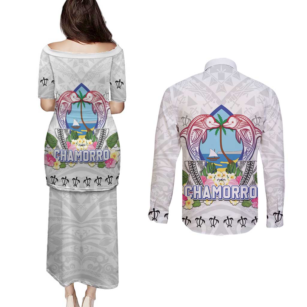 Guam Chamorro Liberation Day Couples Matching Puletasi and Long Sleeve Button Shirt 81st Anniversary LT05