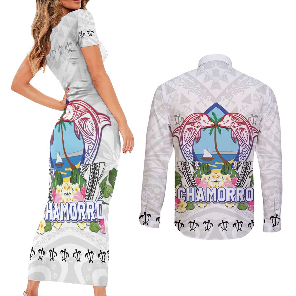 Guam Chamorro Liberation Day Couples Matching Short Sleeve Bodycon Dress and Long Sleeve Button Shirt 81st Anniversary LT05