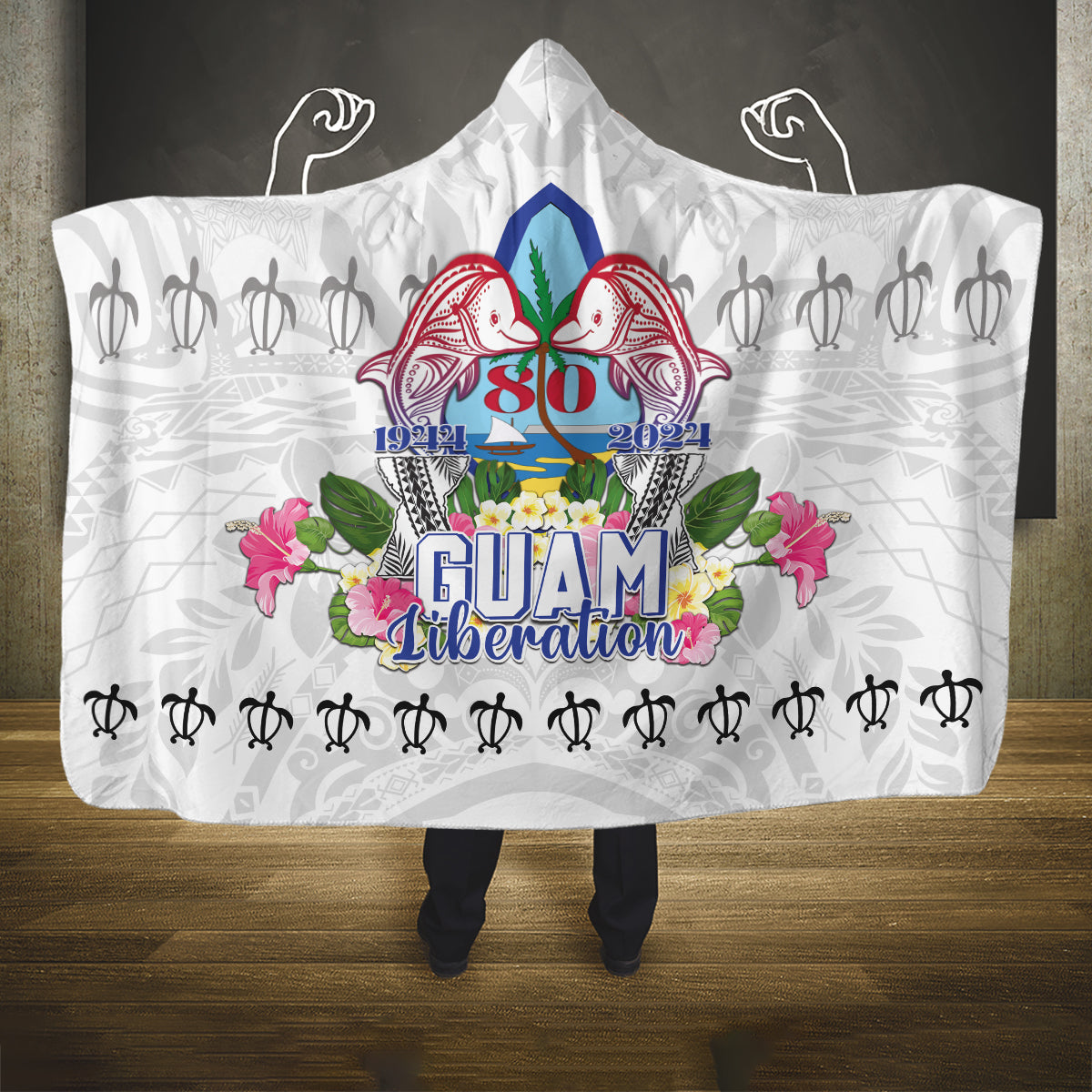 Guam Chamorro Liberation Day Hooded Blanket 80th Anniversary