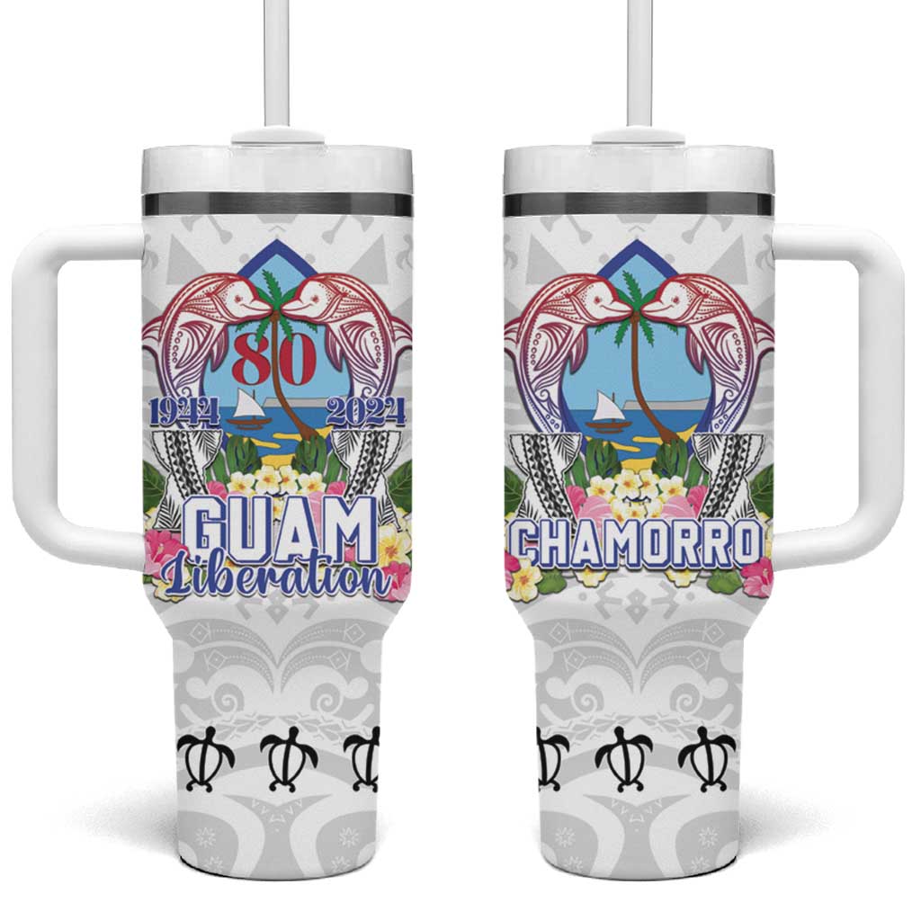 Guam Chamorro Liberation Day Tumbler With Handle 80th Anniversary