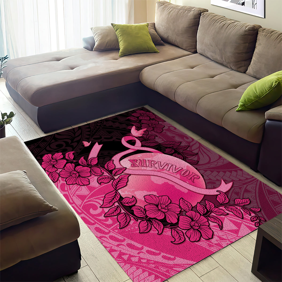 Cancer Fighter Area Rug I Beat Cancer