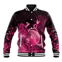 Personalised Cancer Fighter Baseball Jacket I Beat Cancer LT05 Unisex Pink - Polynesian Pride