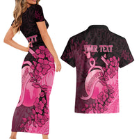 Personalised Cancer Fighter Couples Matching Short Sleeve Bodycon Dress and Hawaiian Shirt I Beat Cancer LT05 - Polynesian Pride