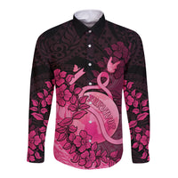 Personalised Cancer Fighter Long Sleeve Button Shirt I Beat Cancer