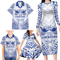 Northern Mariana Islands Liberation Day Family Matching Long Sleeve Bodycon Dress and Hawaiian Shirt 79th Anniversary LT05 - Polynesian Pride