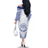 Northern Mariana Islands Liberation Day Family Matching Off The Shoulder Long Sleeve Dress and Hawaiian Shirt 79th Anniversary LT05 - Polynesian Pride