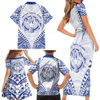 Northern Mariana Islands Liberation Day Family Matching Short Sleeve Bodycon Dress and Hawaiian Shirt 79th Anniversary LT05 - Polynesian Pride