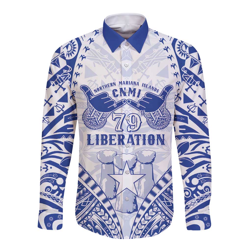 Northern Mariana Islands Liberation Day Long Sleeve Button Shirt 79th Anniversary