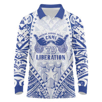 Northern Mariana Islands Liberation Day Long Sleeve Polo Shirt 79th Anniversary