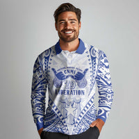 Northern Mariana Islands Liberation Day Long Sleeve Polo Shirt 79th Anniversary
