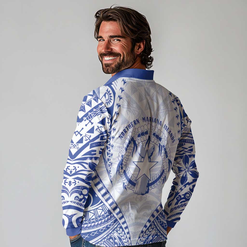 Northern Mariana Islands Liberation Day Long Sleeve Polo Shirt 79th Anniversary