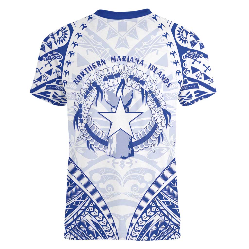 Northern Mariana Islands Liberation Day Women V-Neck T-Shirt 79th Anniversary
